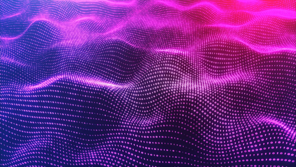 Decorative image of a light network with peaks and valleys.