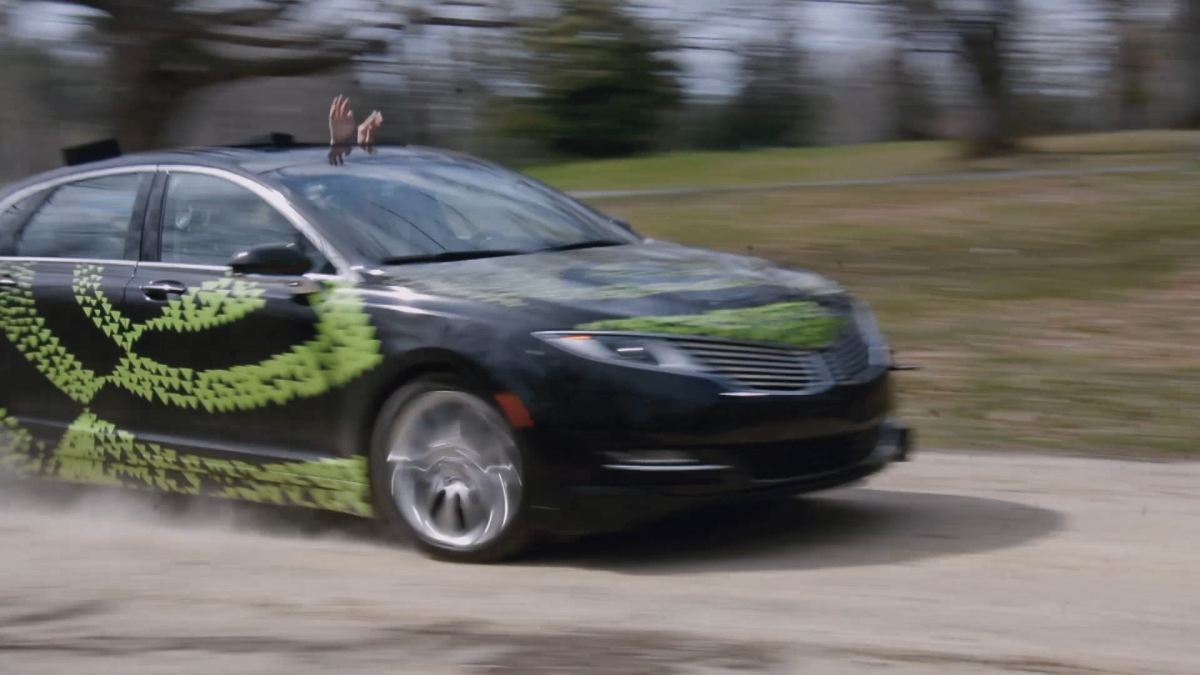 Figure 1: NVIDIA's Lincoln MKV self-driving car.