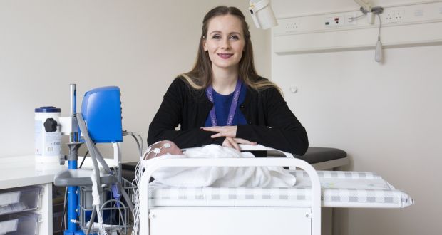 Alison O’Shea, researcher at the SFI Research Centre for Fetal and Neonatal Translational Research (INFANT) at University of College Cork works on seizure detection in the EEG signals of newborns. Photograph: Clare Keogh