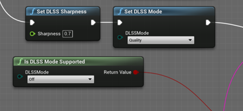 Script blueprint that visualizes how to add built-in DLSS scripts.