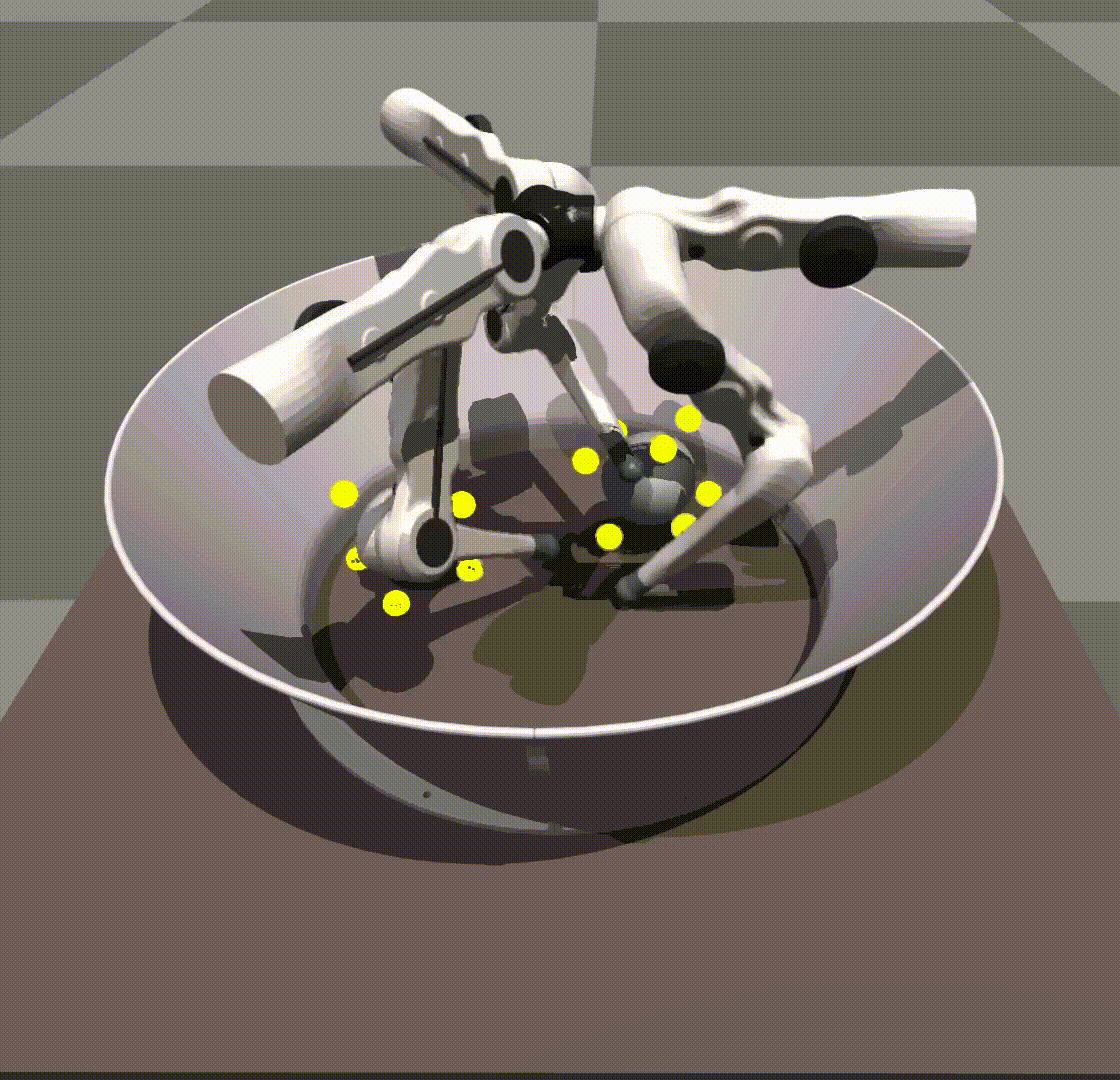 GIF of the robot successfully picking up a sphere.