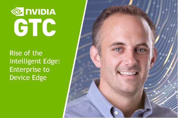 Promotional image of Justin Boitano, speaker of the "Rise of the Intelligent Edge: Enterprise to Device Edge" GTC session. 