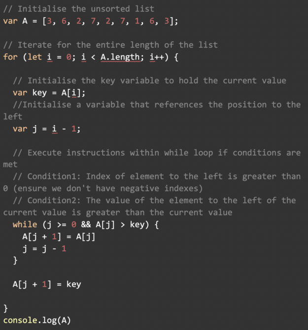 After entering 1 word in the search field, the sorting algorithm