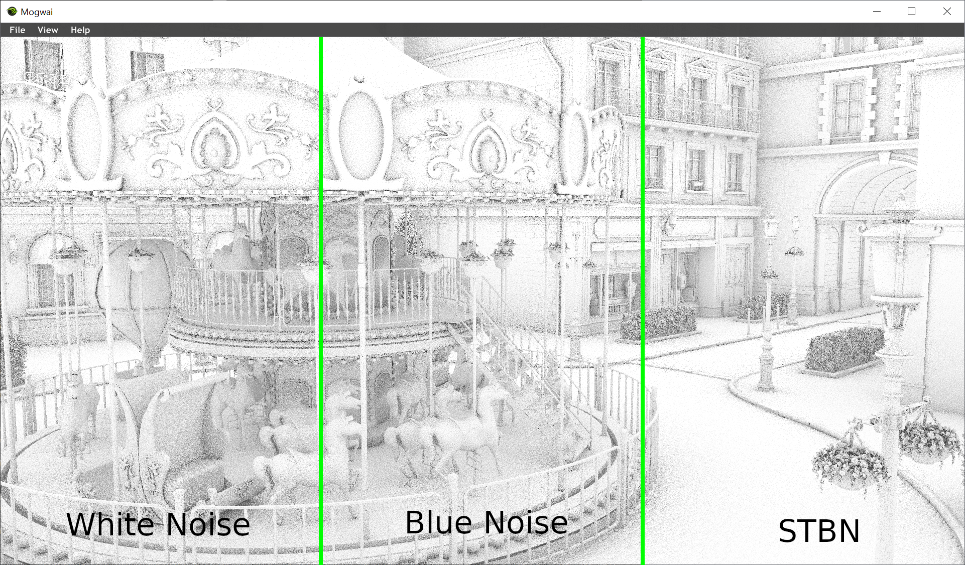 Importance sampled ambient occlusion rendering comparison. 
