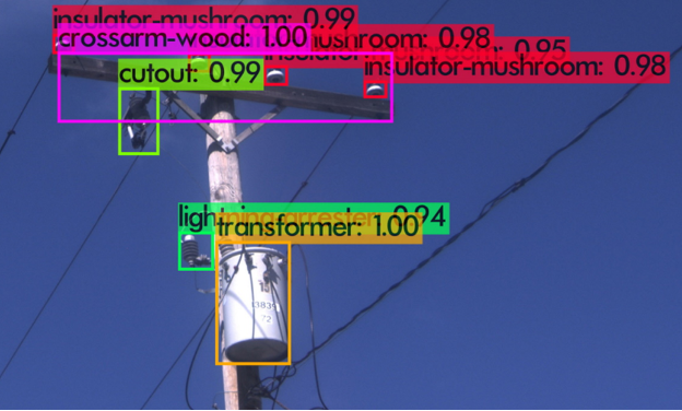 Image of smart camera pilot deployment from Noteworthy AI used by FirstEnergy to automate inspections of utility poles at the edge.