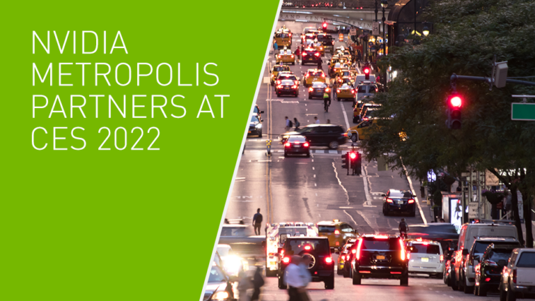 Image of a city street with traffic overlaid with a CES 2022 promo text.