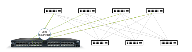 Diagram of a switch load balancing to other routers.