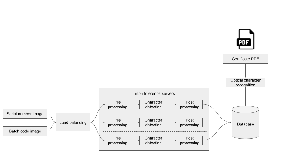 Framework of NVIDIA Triton inference server with here the pre-and post-processing of the image.