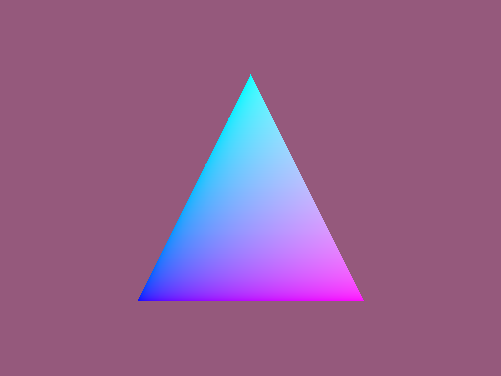 The rendered triangle has a beautiful gradient color.