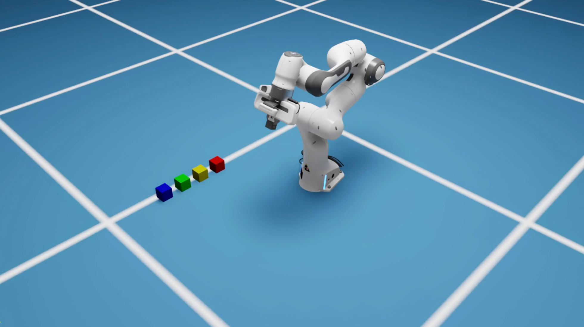 Image for Robot Arm and four colored cubes