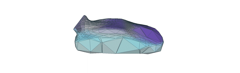 A car-shaped 3D model created by deforming a 3D spherical mesh from RGB images