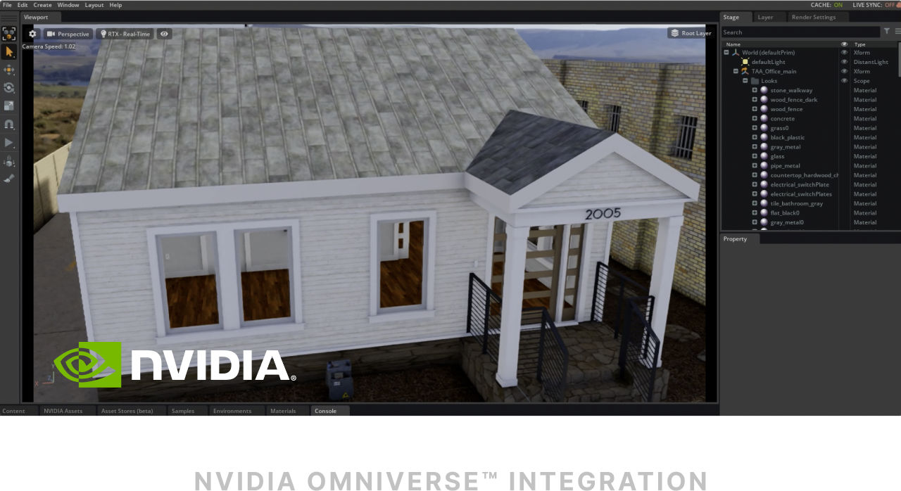 Digital twin of The Acceleration Agency office running in the NVIDIA RTX Renderer
