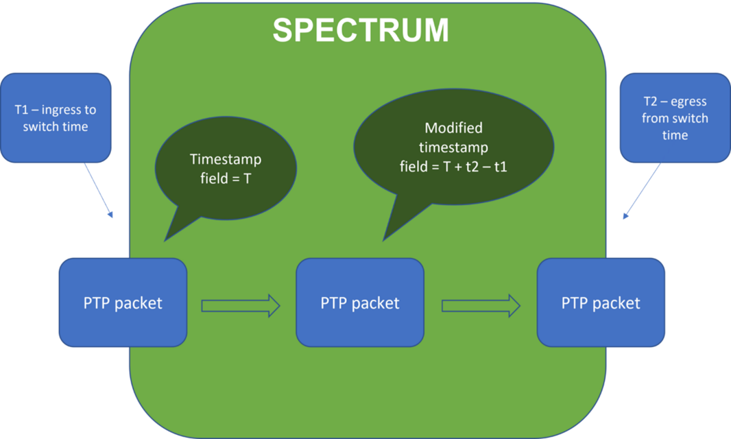 Schematic drawing of the PTP packet modification.