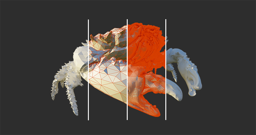 Crab image showing different micromap overlays.