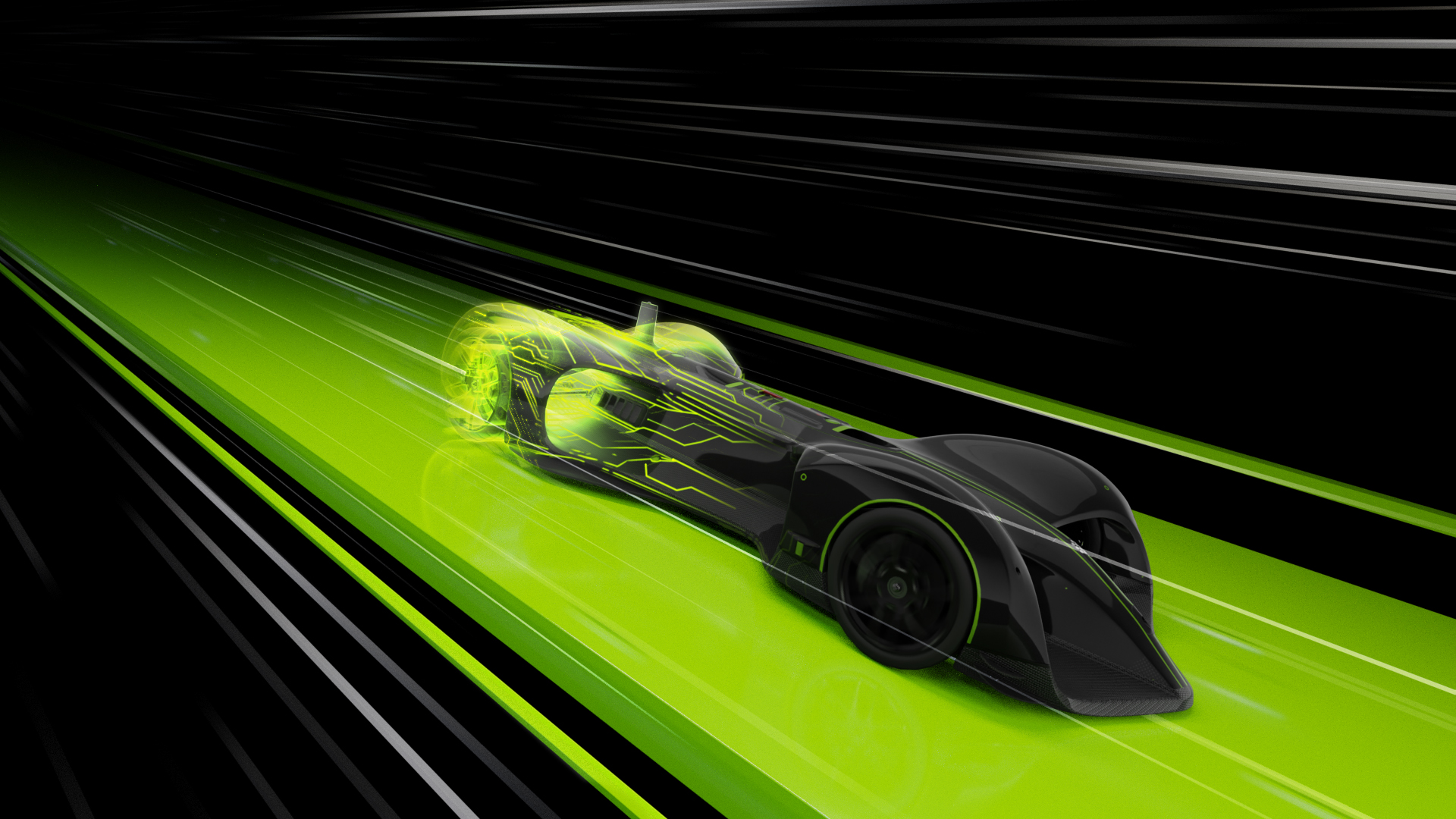 Image of a car showing that DLSS 3 is hardware-accelerated and AI-powered to create additional high quality frames.