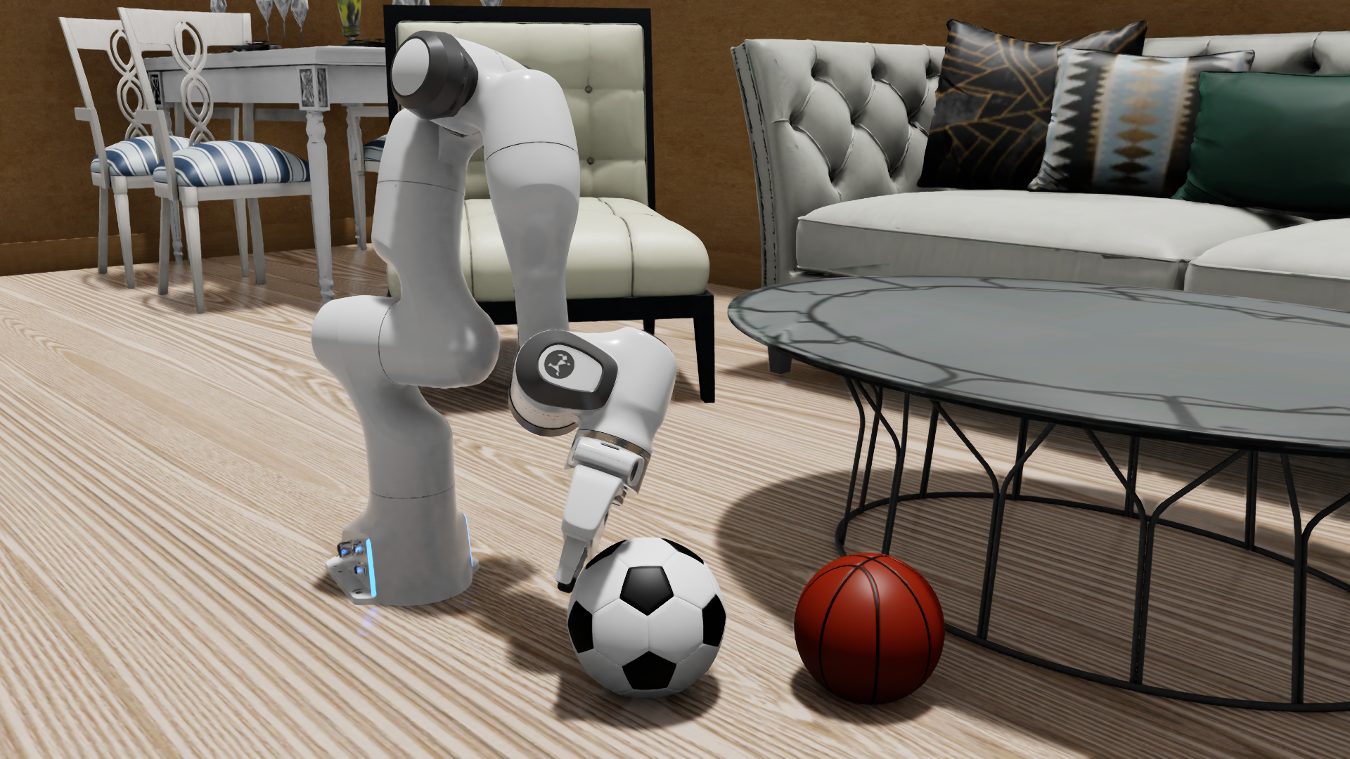 An image of the IndoorKit extension for robotics, winner of the #ExtendOmniverse contest. Image courtesy of Yizhou Zhao.