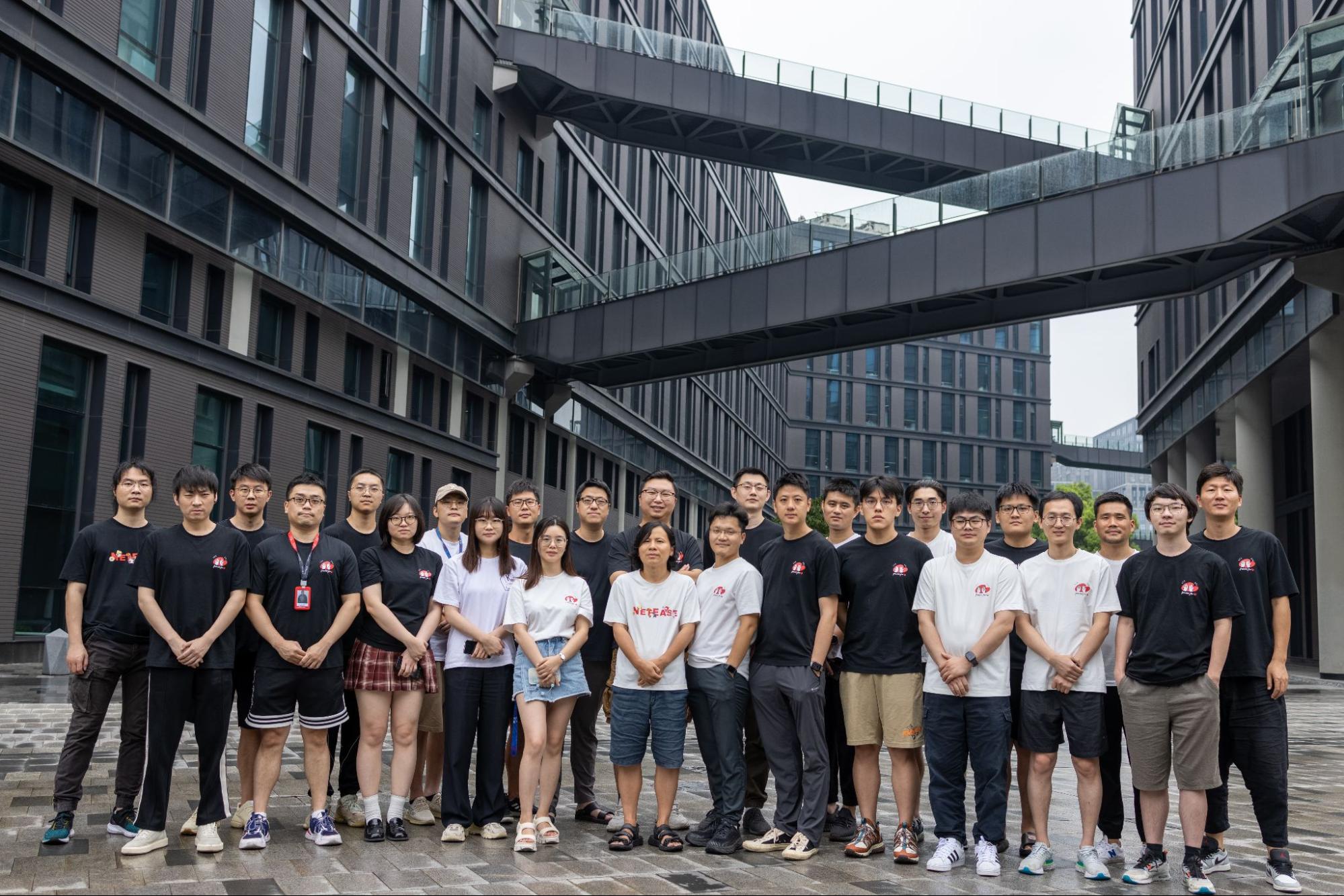A photo of a group of NetEase employees.