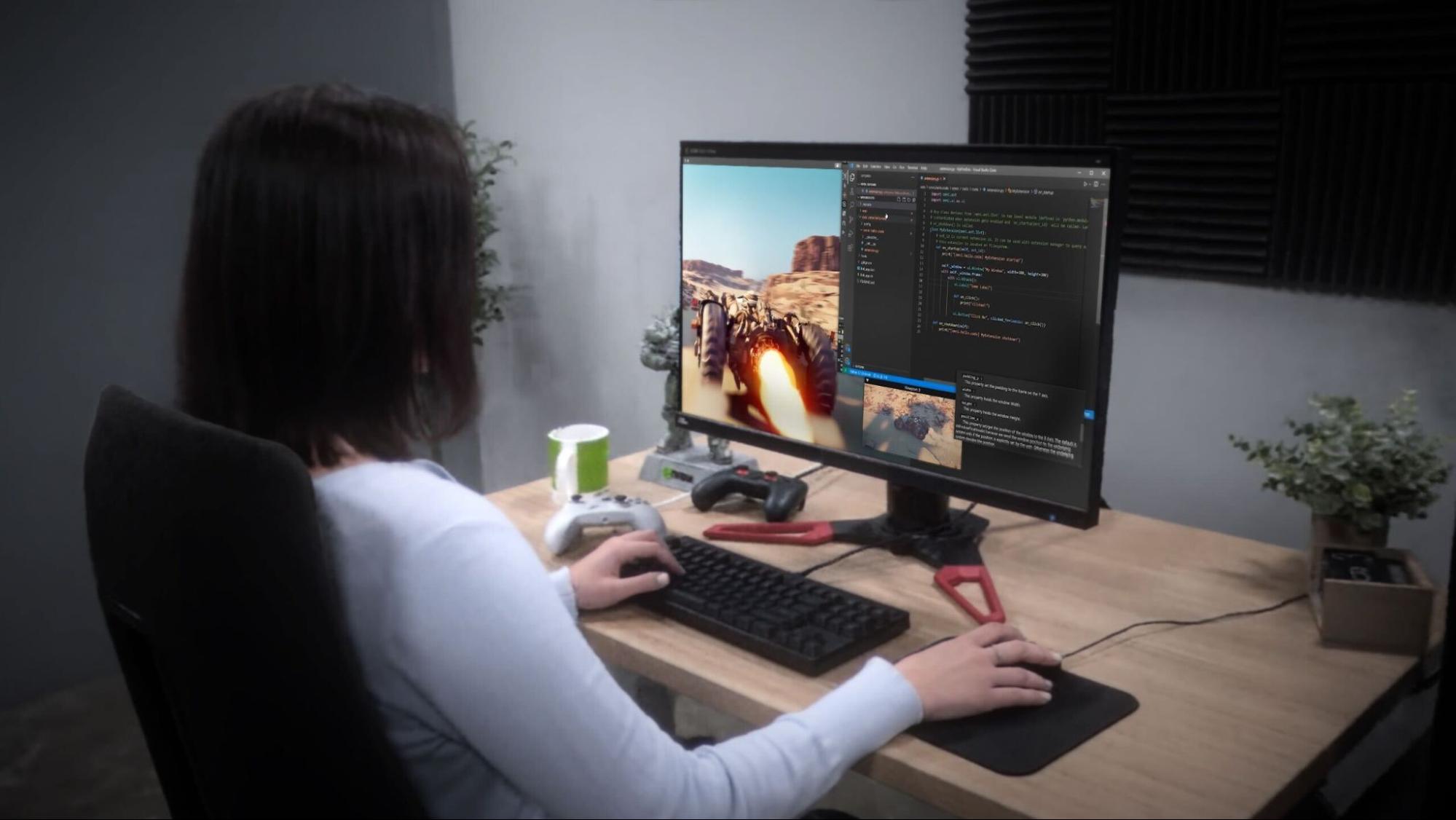 Photo of a woman looking at her monitor.