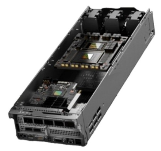 3D Render of an NVIDIA HGX Grace Hopper with InfiniBand system.