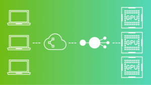 Graphic with computer, cloud, and GPU icons