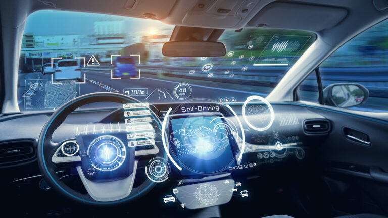 Cockpit of futuristic autonomous car