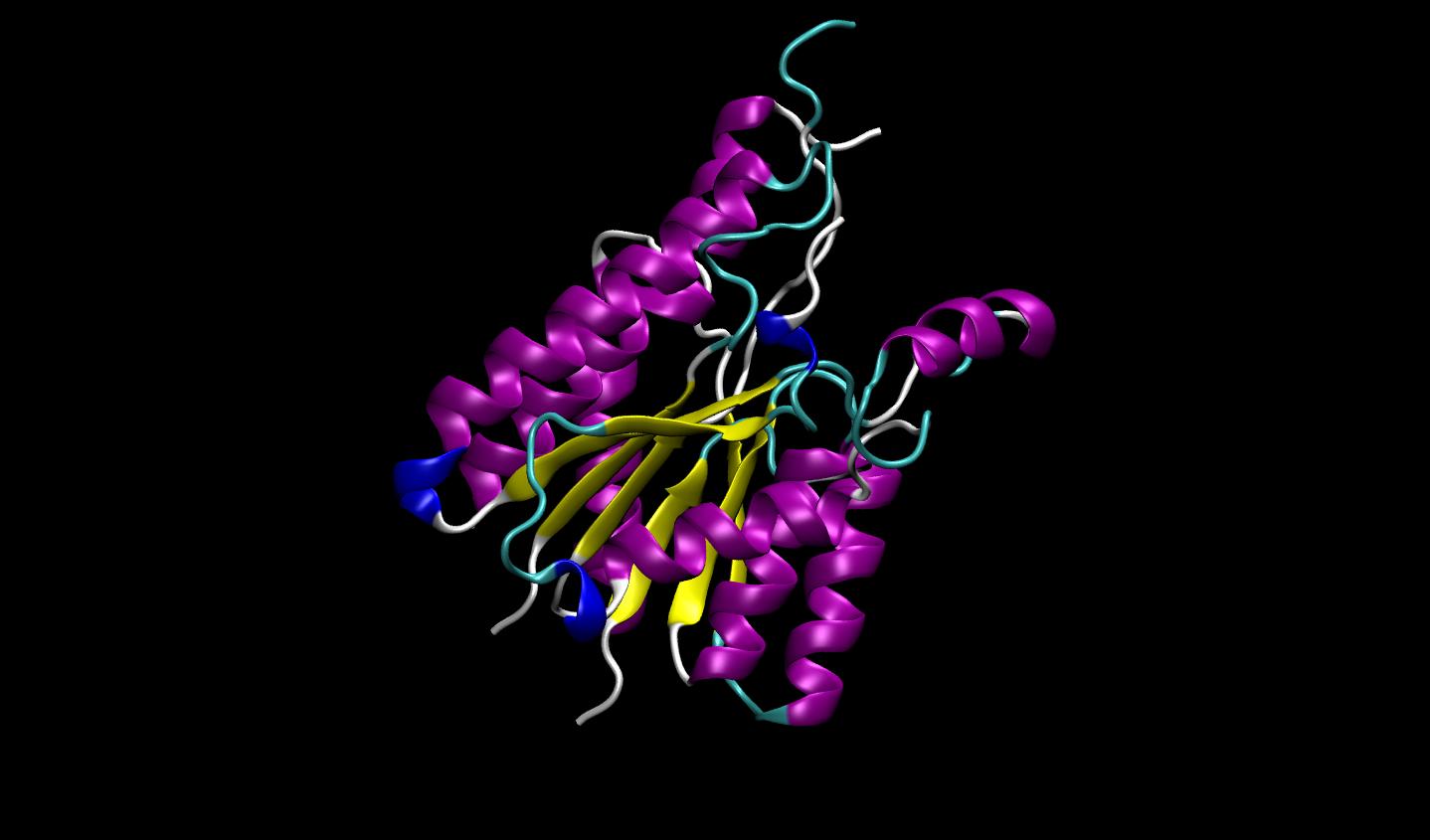 Image of a protein structure in BioNeMo.