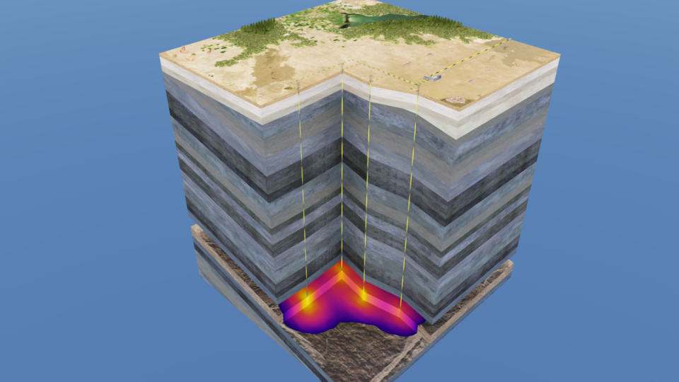 Image of underground reservoir modeling.