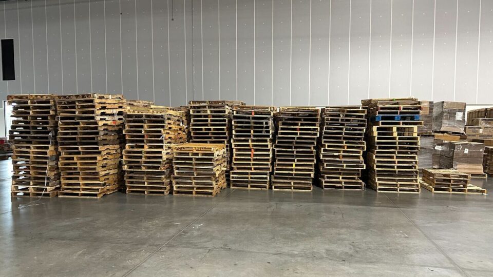 Stacked pallets