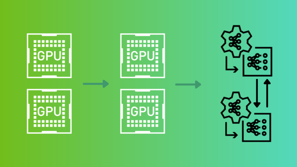 A diagram representing multi-GPU training.
