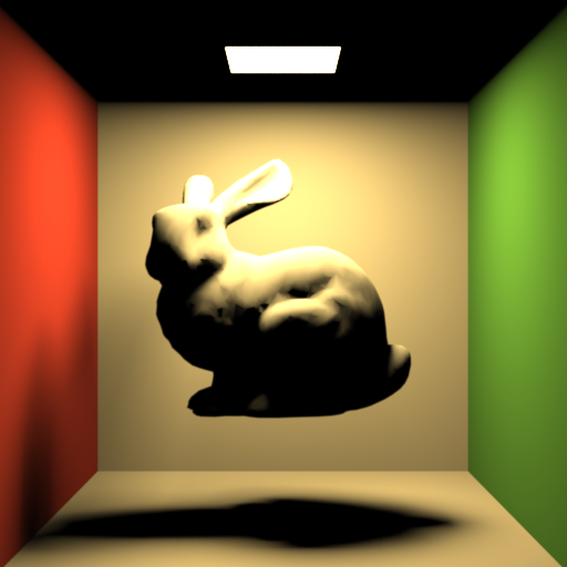 Picture of a bunny figurine in a colored box.