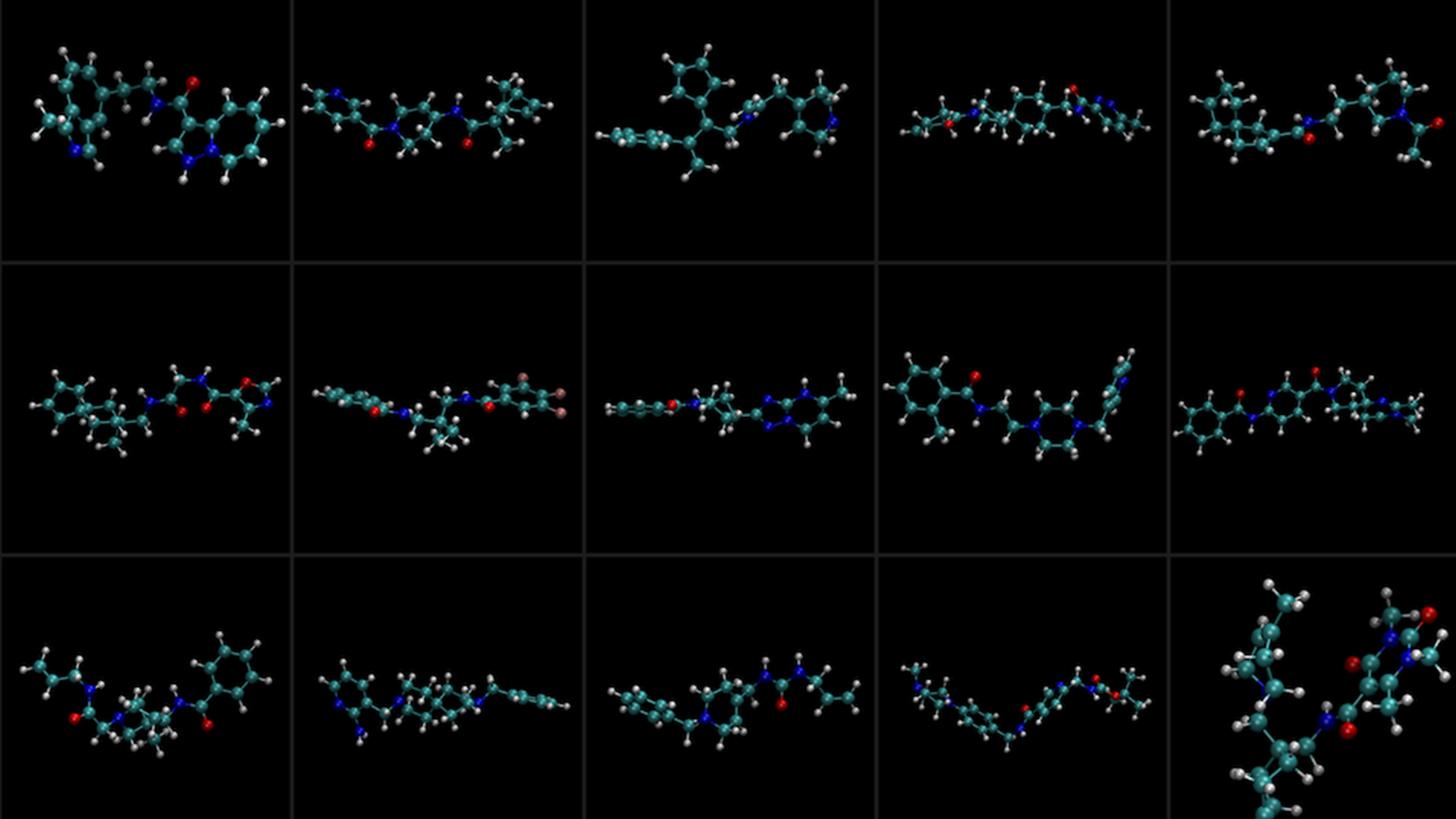 Decorative image of molecular displays.
