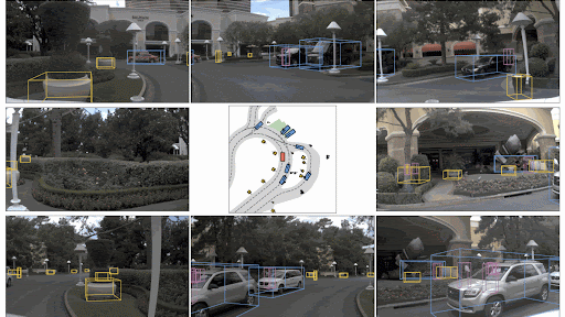 GIF of several autonomous driving views.