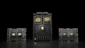 NVIDIA Hopper GPU and NVIDIA Grace CPUs on a black background.