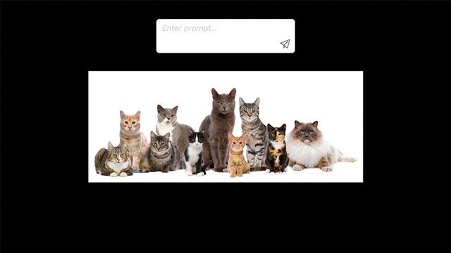 GIF shows multiple photos and images selected within the photos according to a prompt, such as "person with glasses" or "tallest cat."