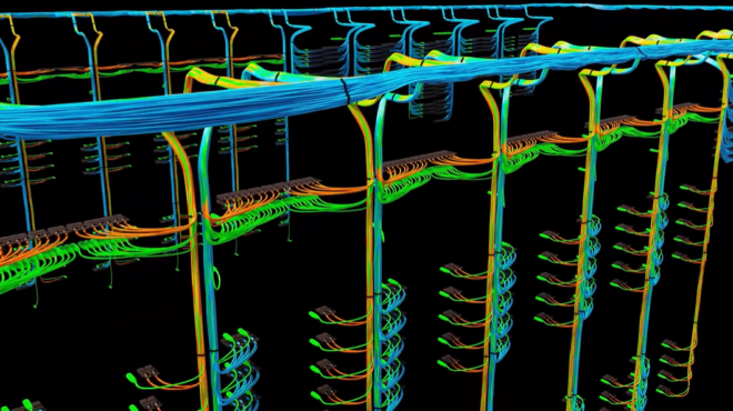 Decorative image of networking switches.