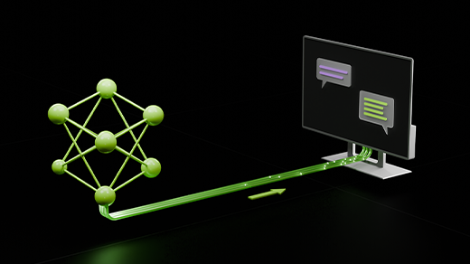 Decorative image of an atomic model icon connected to a computer monitor.