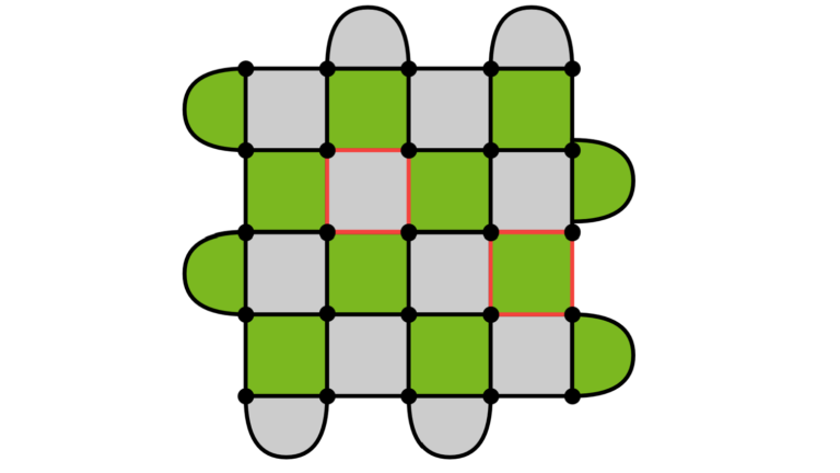 Diagrammatic representation of the surface code an important quantum error correction code included in the CUDA-Q QEC library.