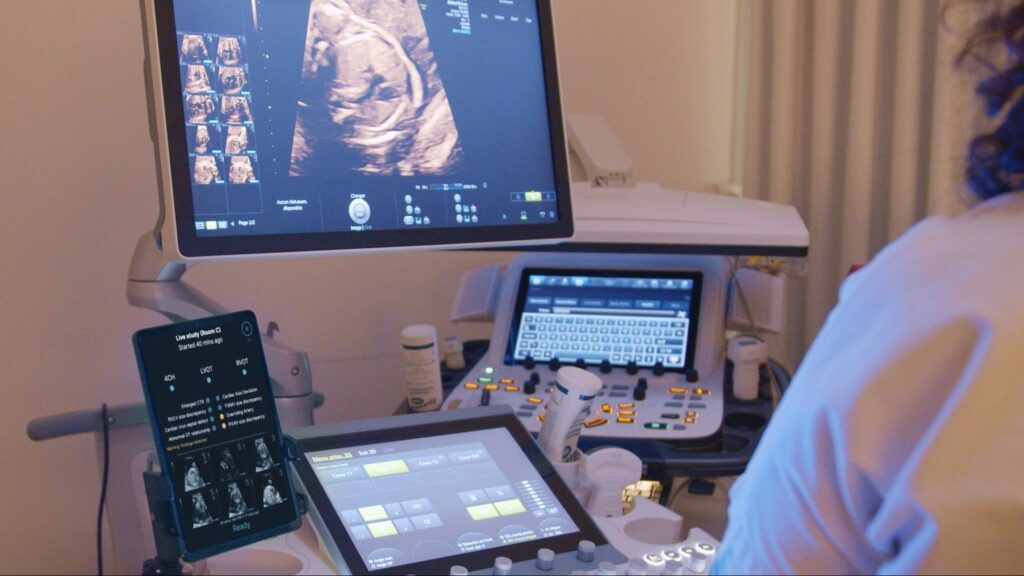 An image of a women getting an ultrasound.