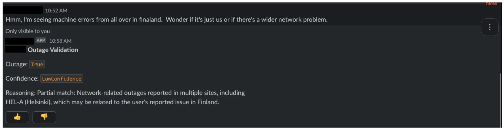 conversation with ITMonitron about an incident