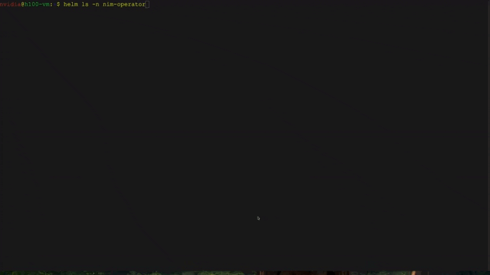 Animated GIF of a computer screen showing the deployment of Llama 3.2 1B Instruct NIM on KServe using NIM Operator.
